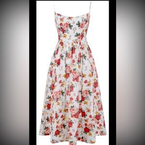 White Floral Spaghetti-Strap Maxi Dress